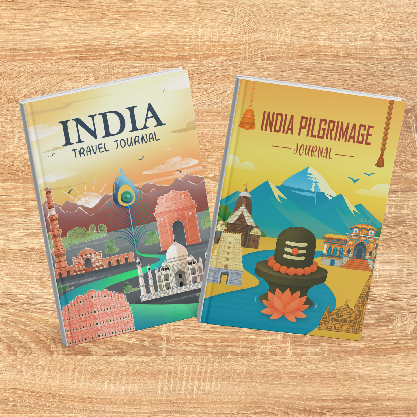 TheWriteWay India Travel Journal Combo – Explore & Reflect Edition (2-Pack) Scrapbook & Memory Albums with Illustrated Maps, Stickers & Bookmarks | Perfect Gift for Travelers, Pilgrims & Storytellers