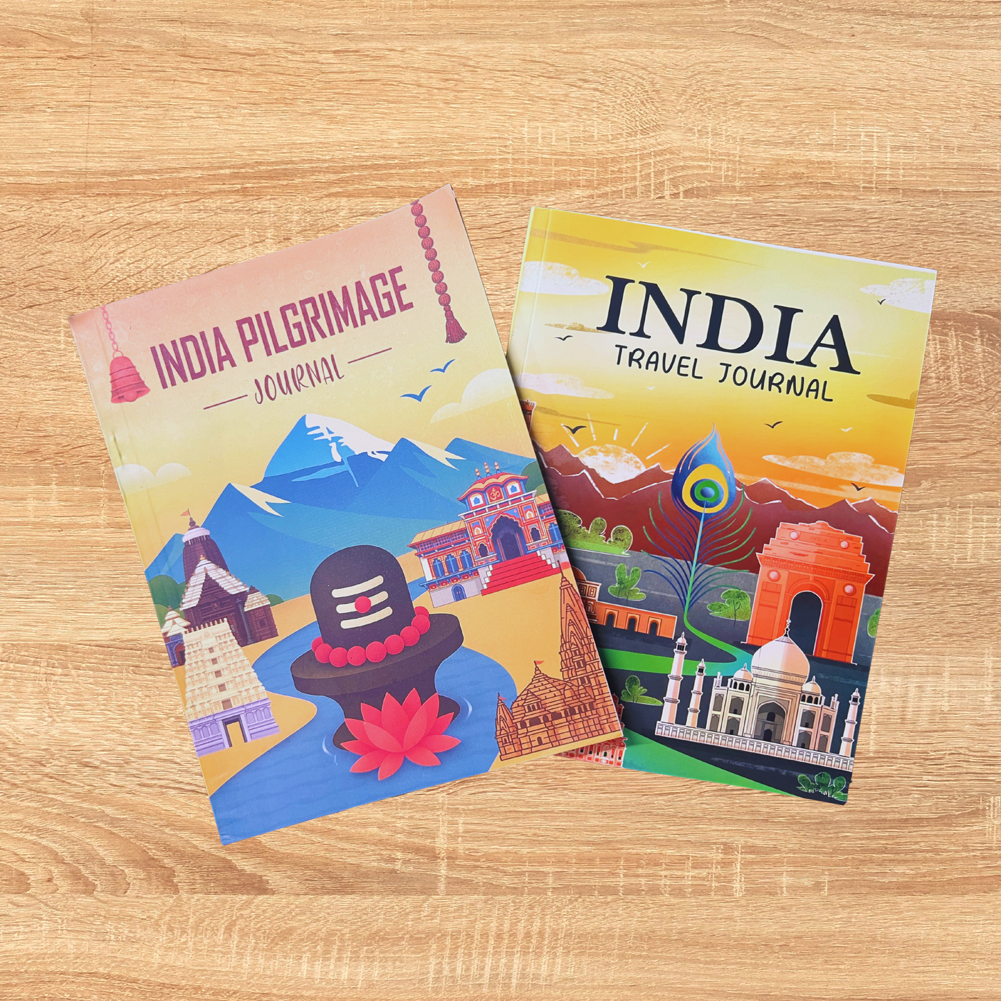 TheWriteWay India Travel Journal Combo – Explore & Reflect Edition (2-Pack) Scrapbook & Memory Albums with Illustrated Maps, Stickers & Bookmarks | Perfect Gift for Travelers, Pilgrims & Storytellers