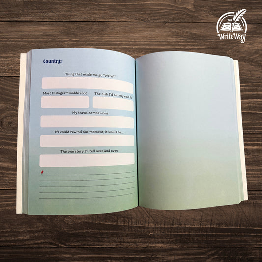 The Write Way World Travel Journal  – 250+ Page Scrapbook with World Map, Stickers & Bookmark | Travel Diary & Memory Album | Gift for Explorers & Globetrotters