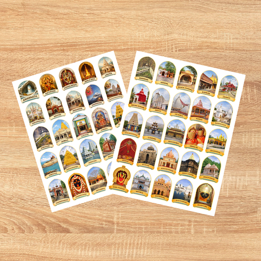 Shakti Peeth Sticker Pack – 2 Sheets (Premium Finish)